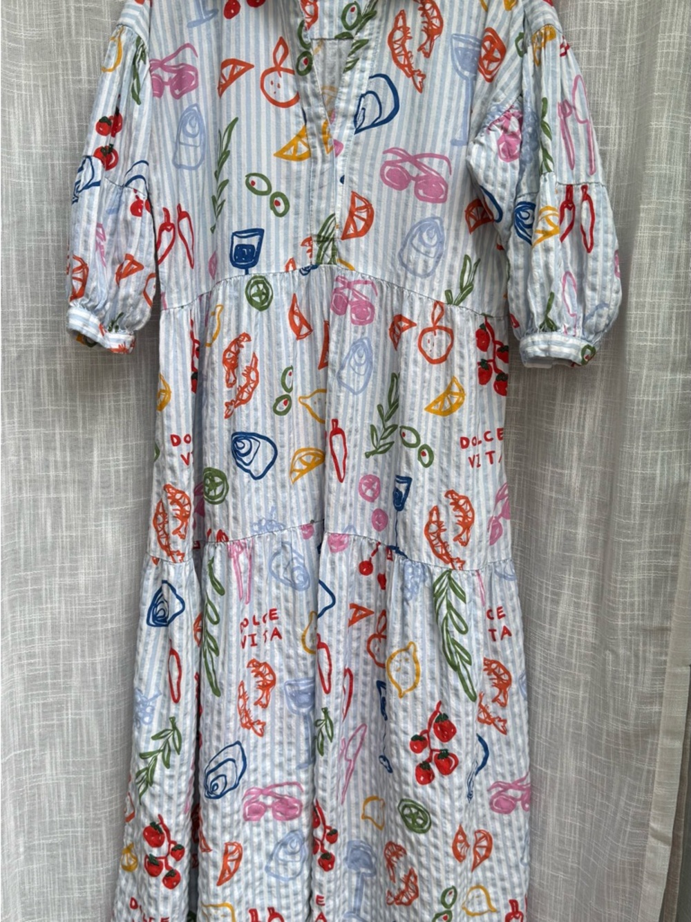 Celandine Painted Citrus Print Button-Up Top